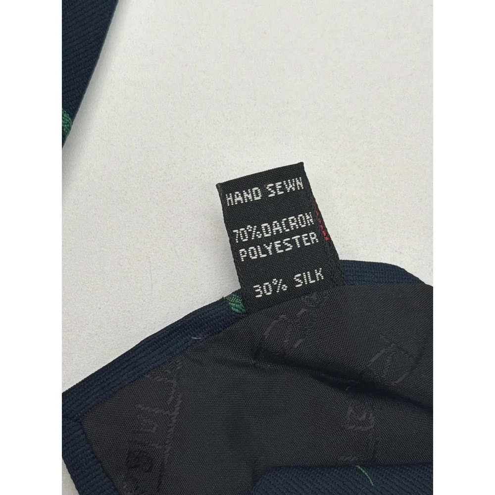 Robert Talbott H Gladstone Mens Navy Blue Green Embroidered Silk Blend Tie 57in